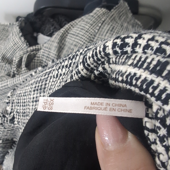 Women's Black and White Plaid Coat - Picture 3 of 4